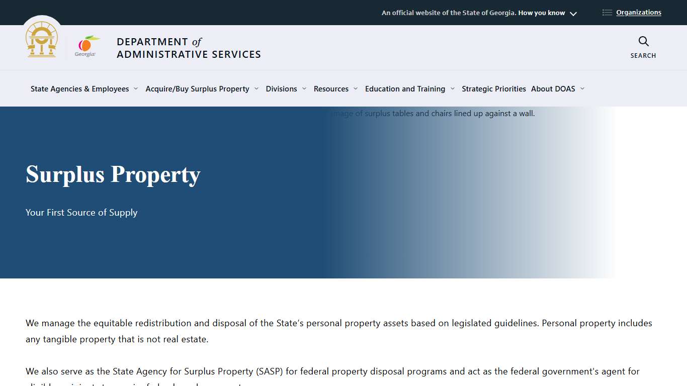 Surplus Property Georgia Department of Administrative Services - DOAS